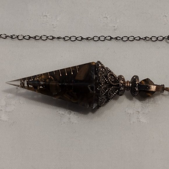 Tiger's Eye Chip Crystal Pendulum - Picture 4 of 6